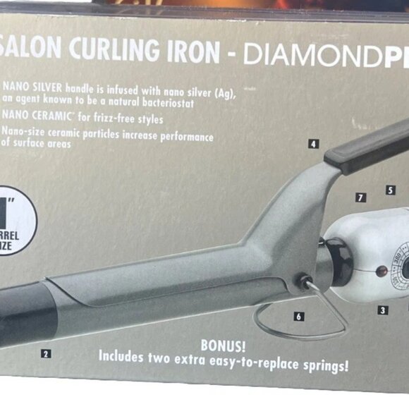 NEW Hot Tools Diamond Platinum 1" Salon Curling Iron Model HTP05 - Picture 1 of 2